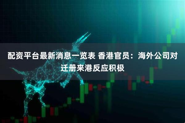 配资平台最新消息一览表 香港官员：海外公司对迁册来港反应积极